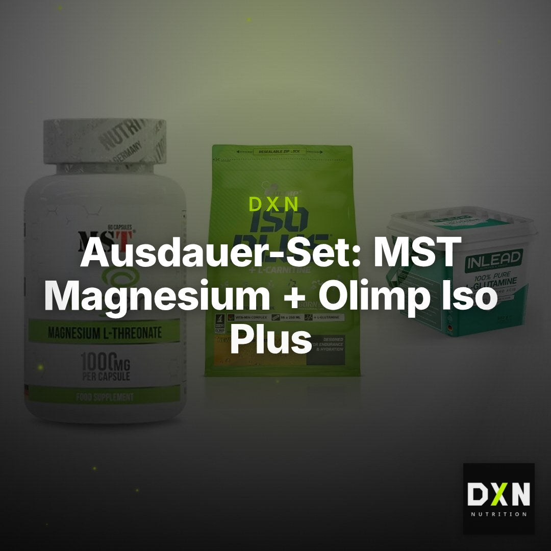 Ausdauer-Set: MST Magnesium + Olimp Iso Plus + INLEAD L-Glutami – Clean Showcase Plus