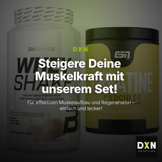 Muskelaufbau-Set: BioTech Whey Shake 1000g + ESN Ultrapure Creatine – Clean Showcase Plus