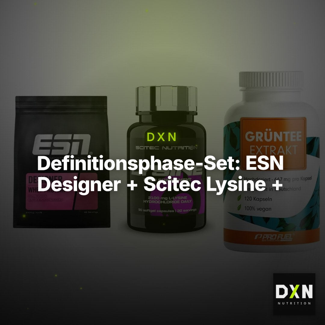 Definitionsphase-Set: ESN Designer + Scitec Lysine + ProFuel Grünte – Clean Showcase Plus