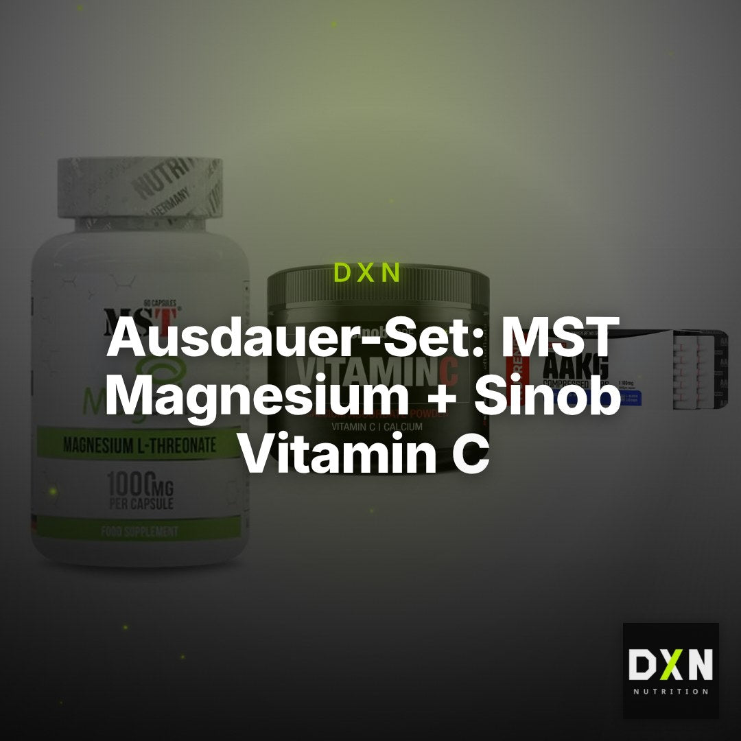 Ausdauer-Set: MST Magnesium + Sinob Vitamin C + Nutrend AAKG – Clean Showcase Plus
