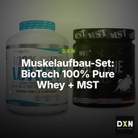 Muskelaufbau-Set: BioTech 100% Pure Whey + MST Creatin Monohydrate – Clean Showcase Plus