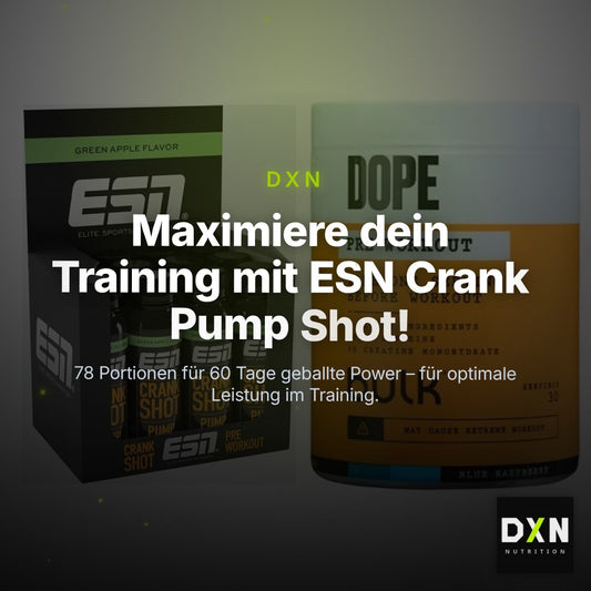 Booster-Trainingsvorrat: ESN Crank Pump Shot – 60 Tage, 78 Portionen – Clean Showcase Plus