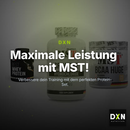 MST Marken-Trio: Best Whey + Creatine HCL + BCAA Huge 200 – Clean Showcase Plus