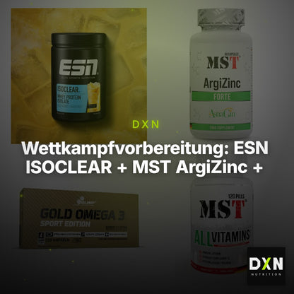 Wettkampfvorbereitung: ESN ISOCLEAR + MST ArgiZinc + 2 weitere – Clean Showcase Plus