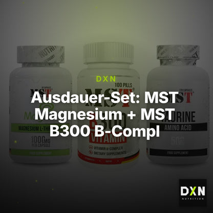 Ausdauer-Set: MST Magnesium + MST B300 B-Compl + MST Taurine – Clean Showcase Plus