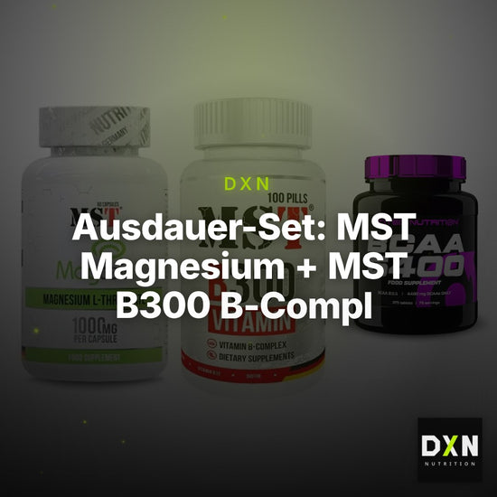 Ausdauer-Set: MST Magnesium + MST B300 B-Compl + Scitec BCAA 6400 – Clean Showcase Plus