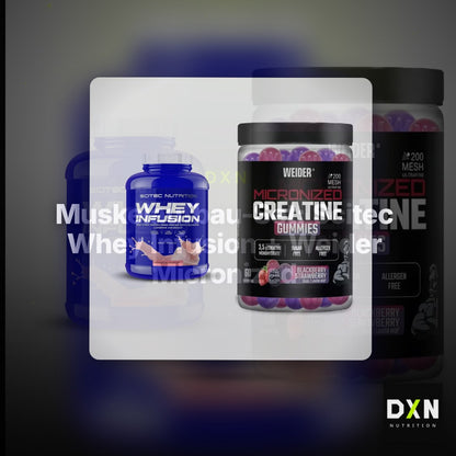 Muskelaufbau-Set: Scitec Whey Infusion + Weider Micronized – Clean Showcase Plus