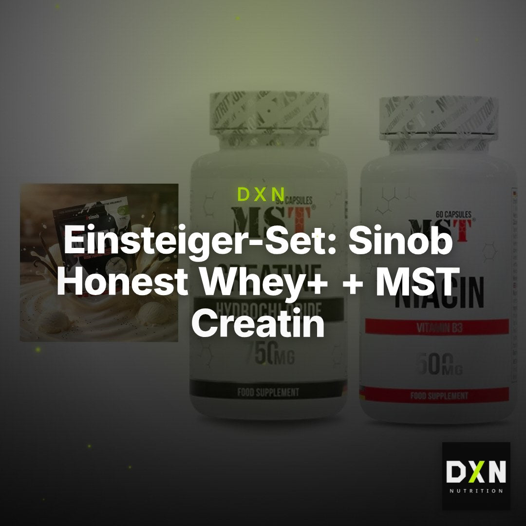 Einsteiger-Set: Sinob Honest Whey+ + MST Creatin HCL + MST Niacin – Clean Showcase Plus