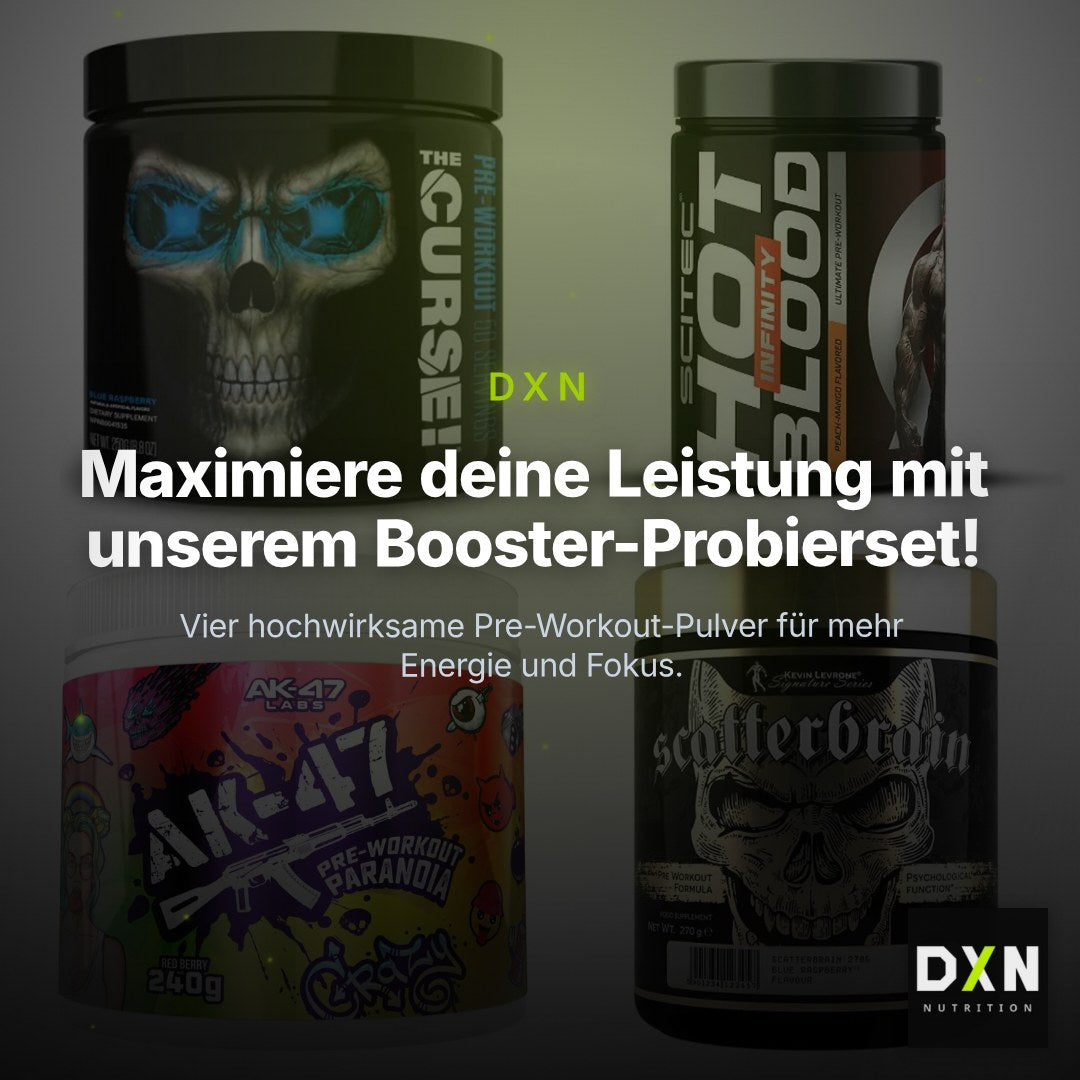 Booster-Probierset: JNX Sports + Scitec Hot Blood + 2 weitere – Clean Showcase Plus