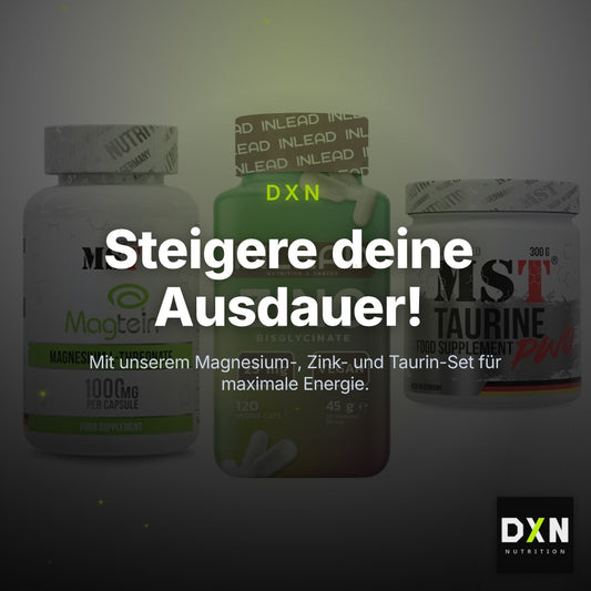Ausdauer-Set: MST Magnesium + INLEAD Zink + MST Taurine – Clean Showcase Plus