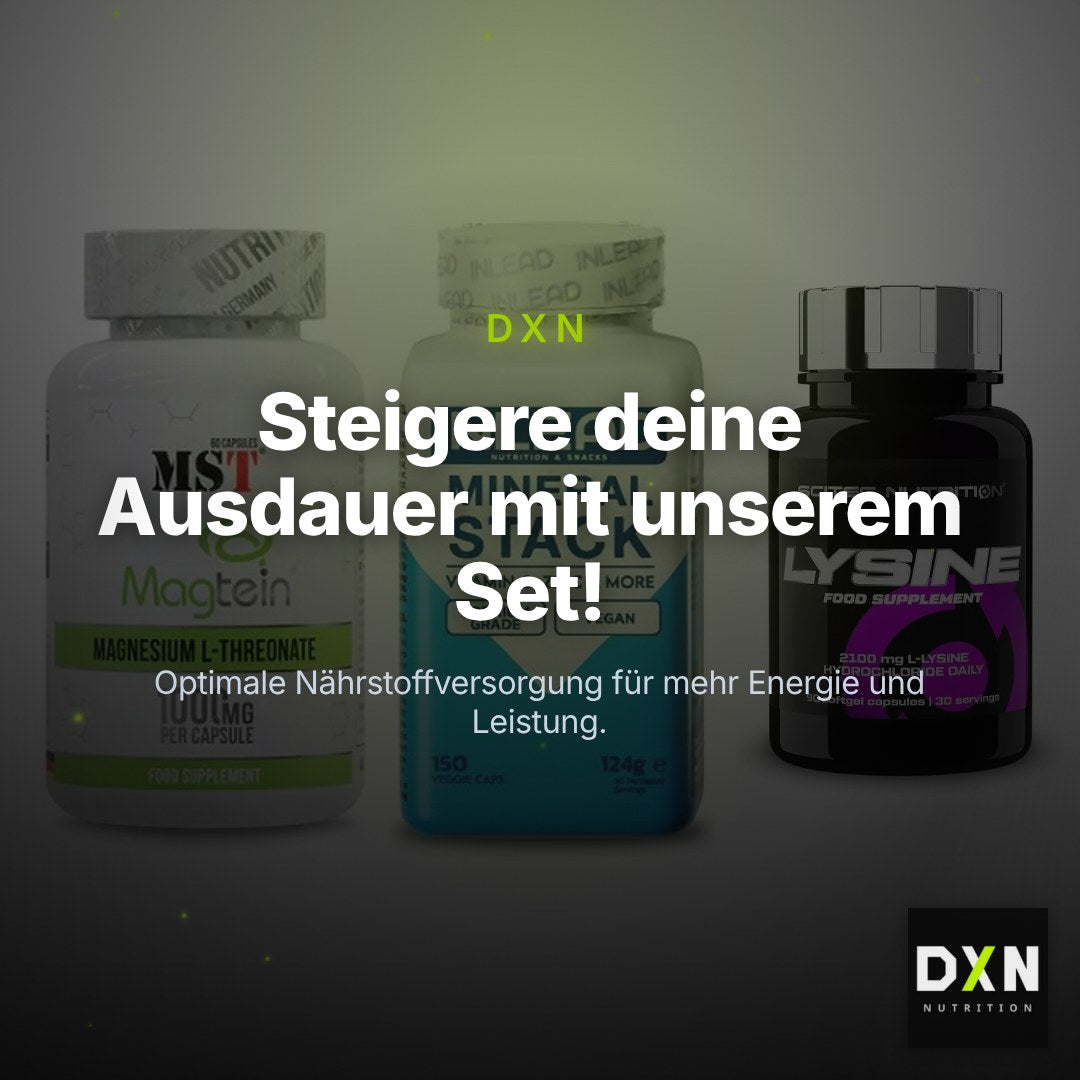 Ausdauer-Set: MST Magnesium + INLEAD Mineral + Scitec Lysine – Clean Showcase Plus