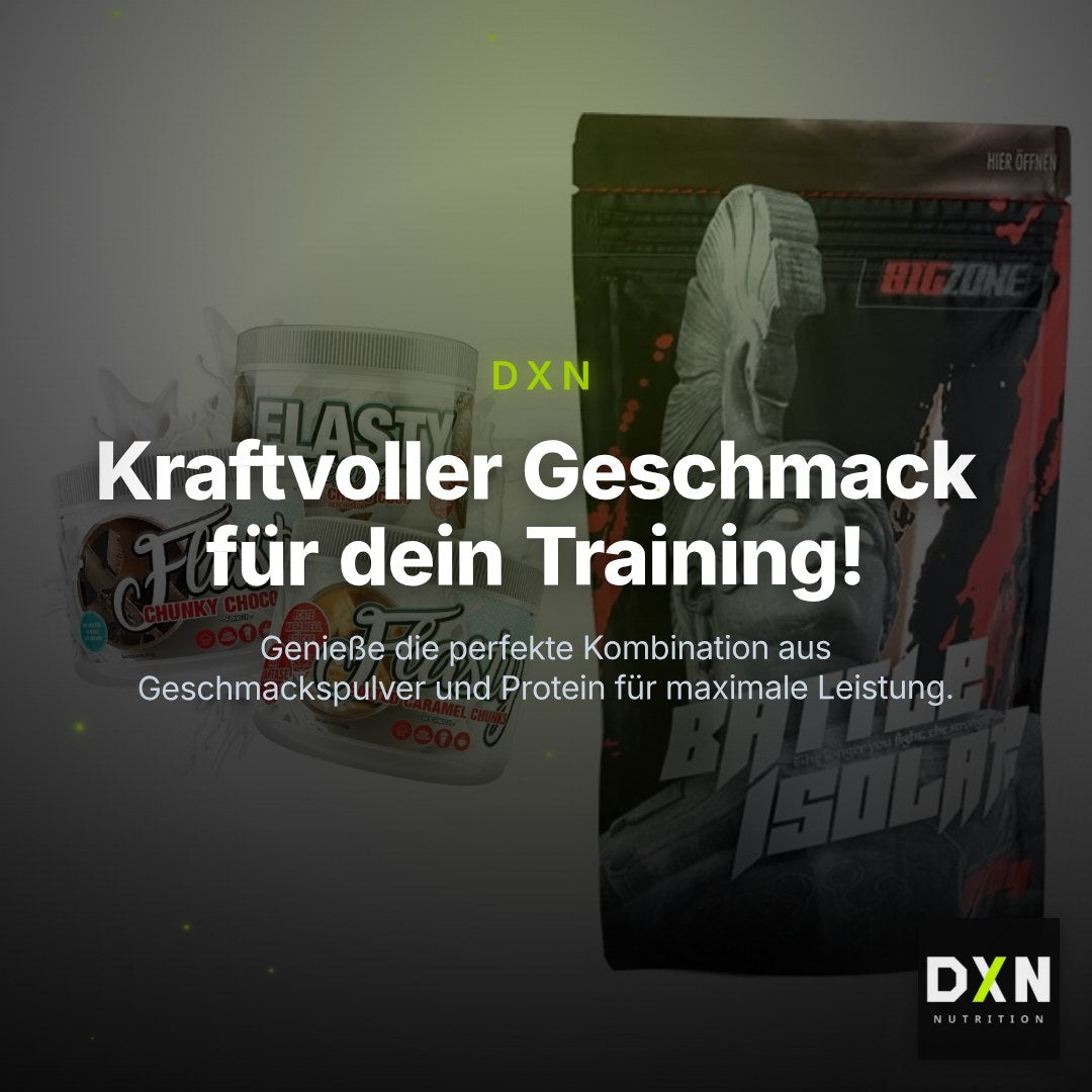 Diät-Duo: Sinob Flasty Geschmackspulver + Big Zone Battle Isolate – Clean Showcase Plus
