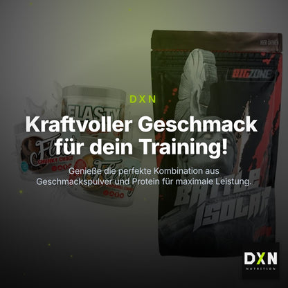 Diät-Duo: Sinob Flasty Geschmackspulver + Big Zone Battle Isolate – Clean Showcase Plus