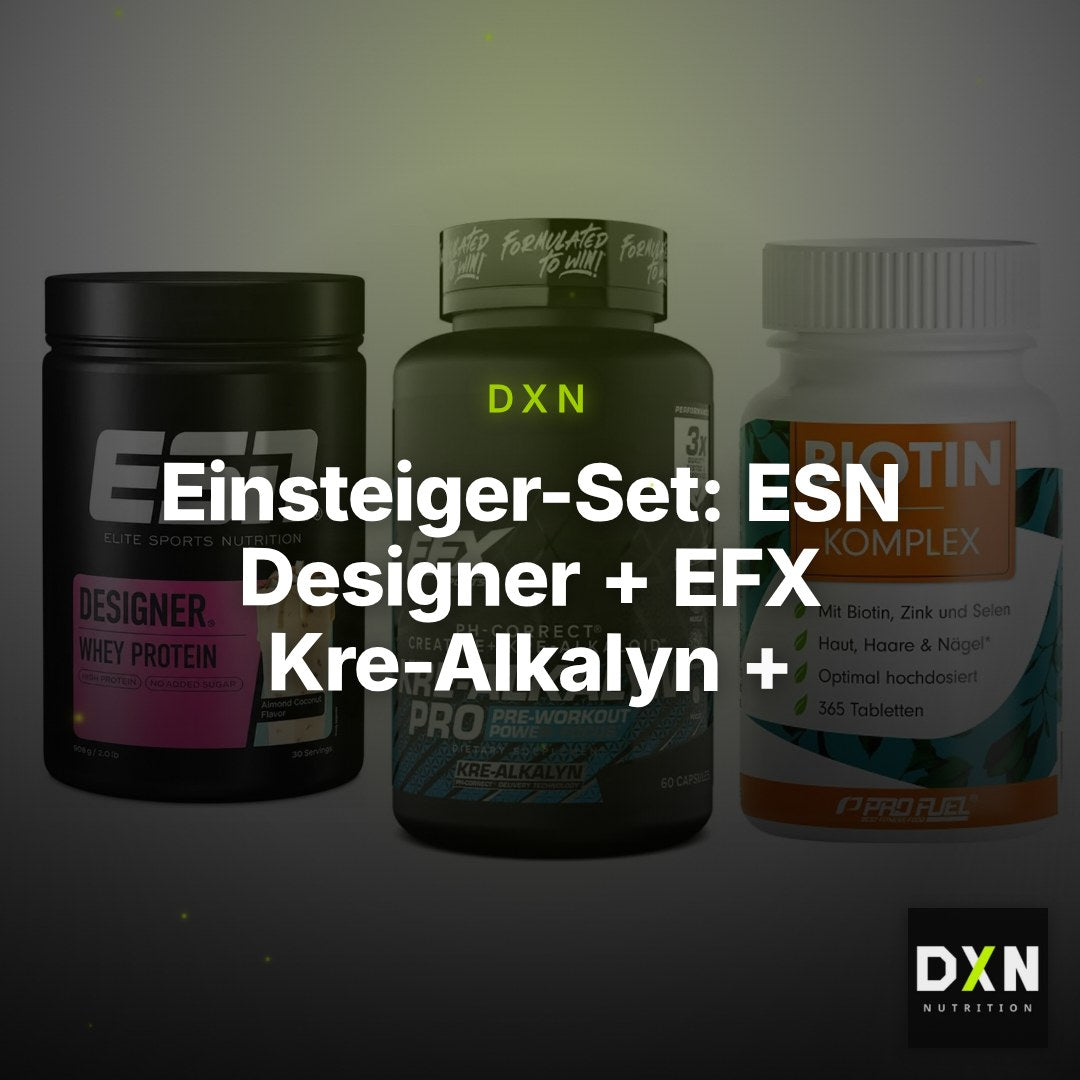 Einsteiger-Set: ESN Designer + EFX Kre-Alkalyn + ProFuel BIOTIN – Clean Showcase Plus