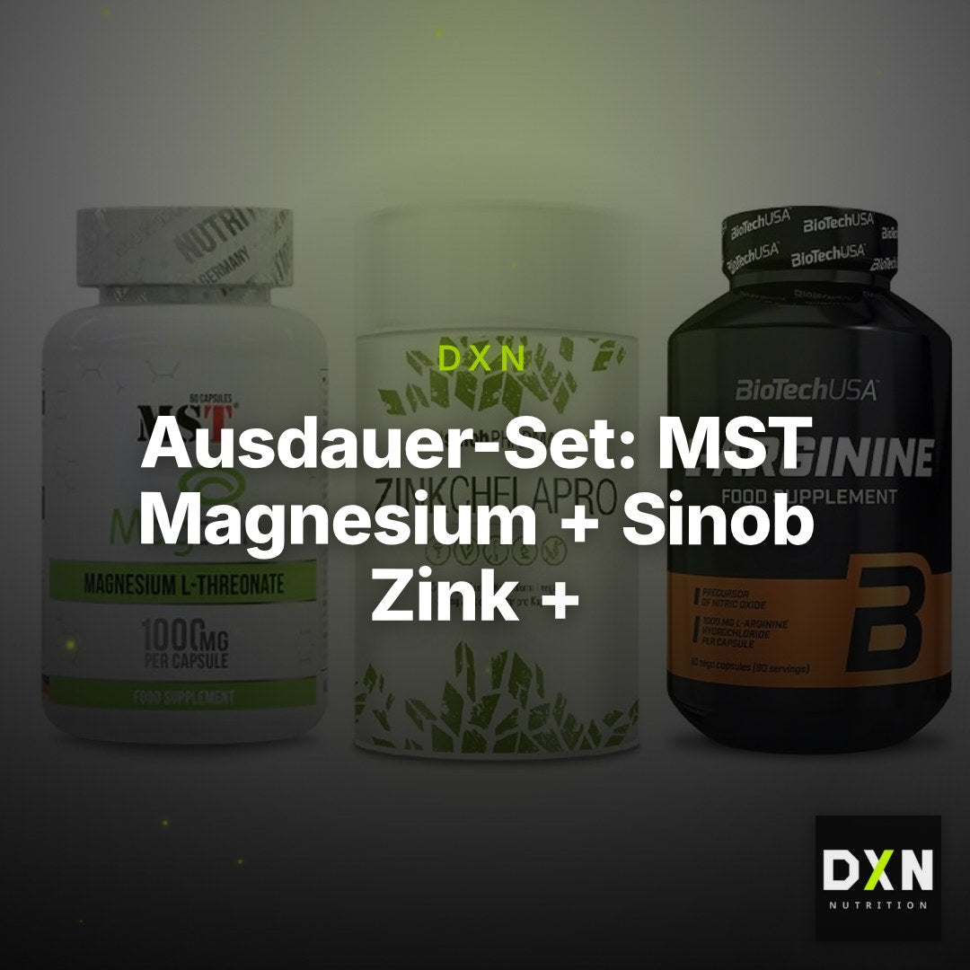 Ausdauer-Set: MST Magnesium + Sinob Zink + BioTech L-Argini – Clean Showcase Plus