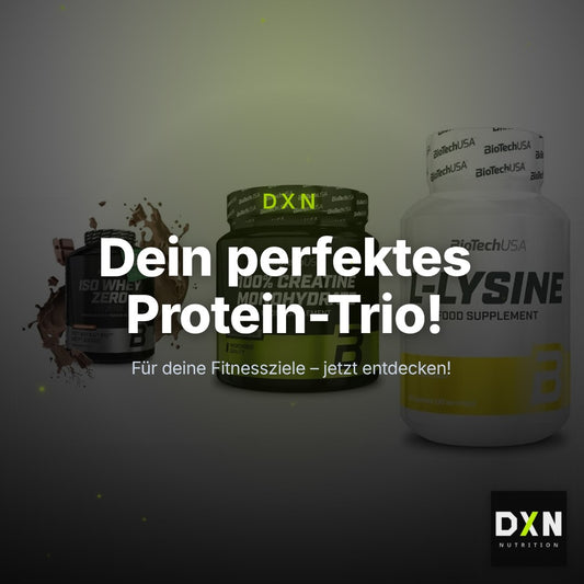 BioTech USA Marken-Trio: Iso Whey Zero + Creatine + L-Lysine – Clean Showcase Plus
