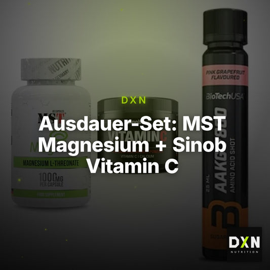 Ausdauer-Set: MST Magnesium + Sinob Vitamin C + BioTech AAKG – Clean Showcase Plus