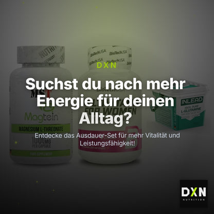 Ausdauer-Set: MST Magnesium + BioTech Multivit + INLEAD L-Glutami – Clean Showcase Plus