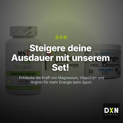 Ausdauer-Set: MST Magnesium + Olimp Vita-Min + NNT Arginin HCL – Clean Showcase Plus