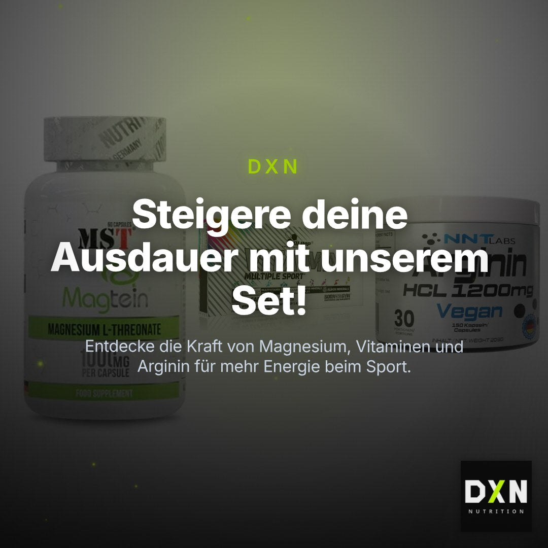 Ausdauer-Set: MST Magnesium + Olimp Vita-Min + NNT Arginin HCL – Clean Showcase Plus