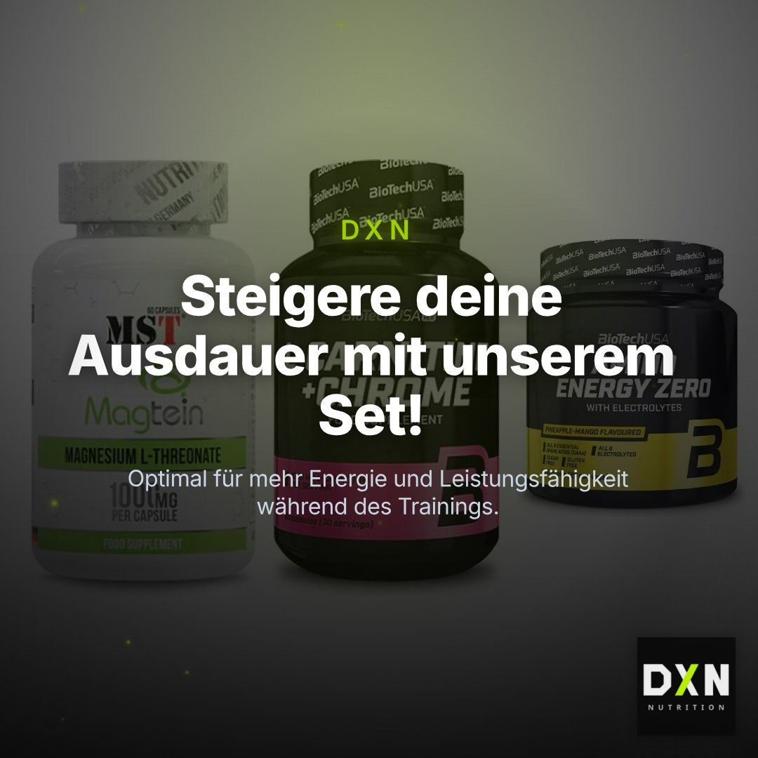 Ausdauer-Set: MST Magnesium + BioTech L-Carnit + BioTech Amino – Clean Showcase Plus