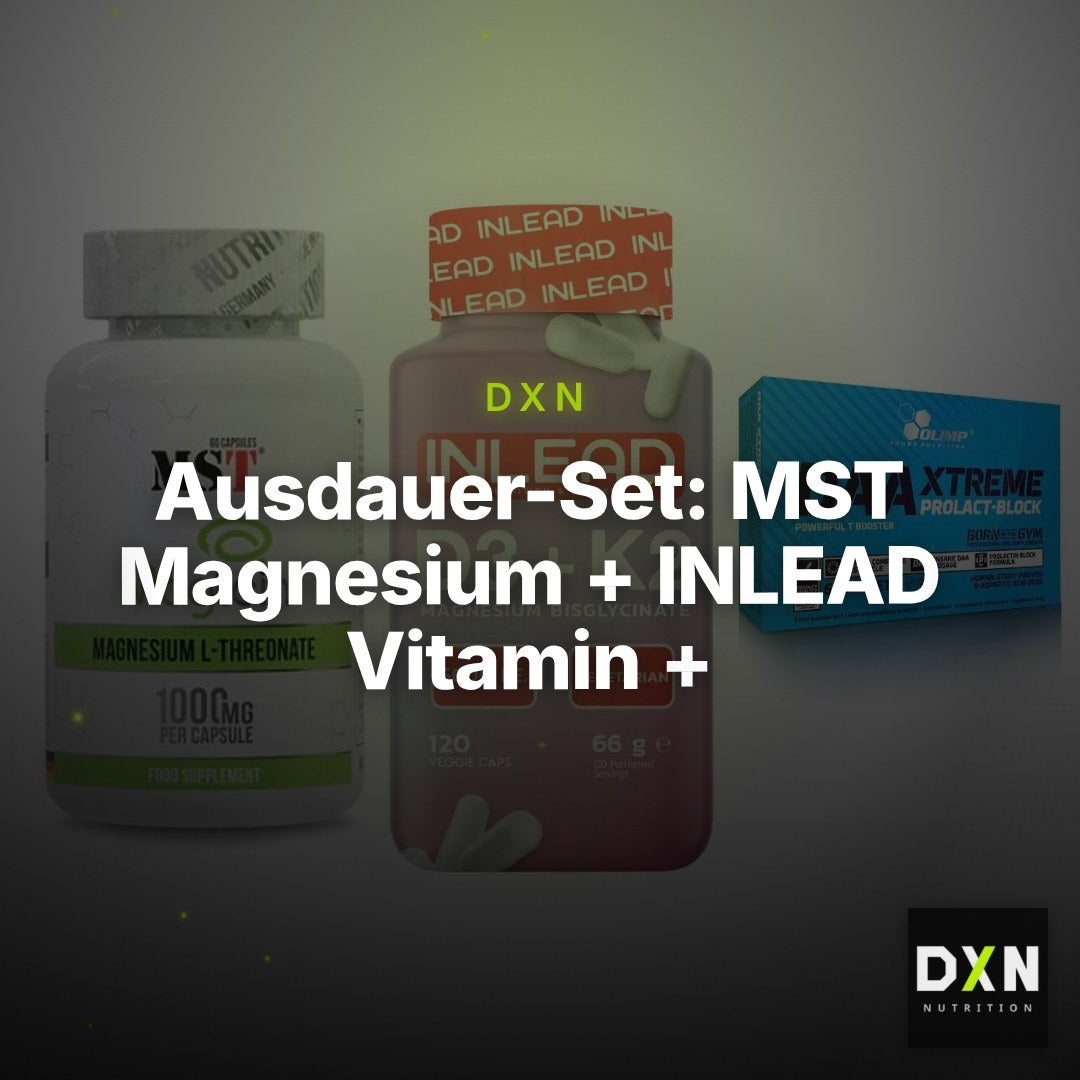 Ausdauer-Set: MST Magnesium + INLEAD Vitamin + Olimp DAA Xtreme – Clean Showcase Plus