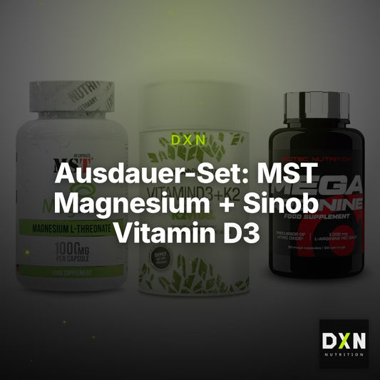 Ausdauer-Set: MST Magnesium + Sinob Vitamin D3 + Scitec Mega – Clean Showcase Plus