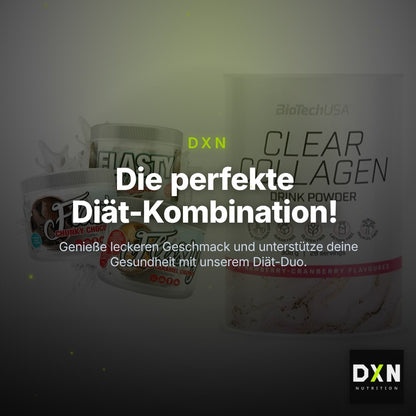Diät-Duo: Sinob Flasty Geschmackspulver + BioTech Clear Collagen – Clean Showcase Plus