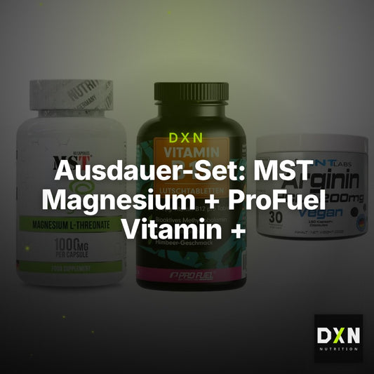Ausdauer-Set: MST Magnesium + ProFuel Vitamin + NNT Arginin HCL – Clean Showcase Plus