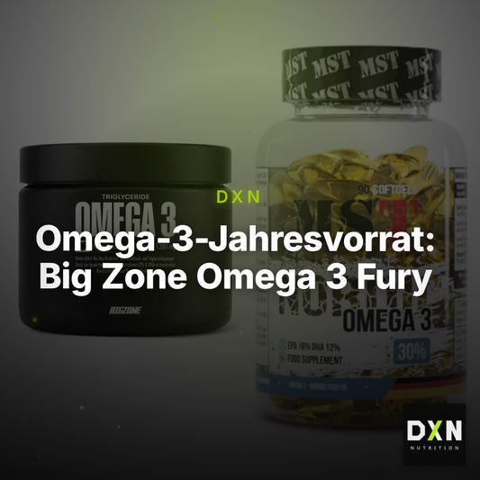Omega-3-Jahresvorrat: Big Zone Omega 3 Fury – 365 Tage, 450 Kapseln – Clean Showcase Plus