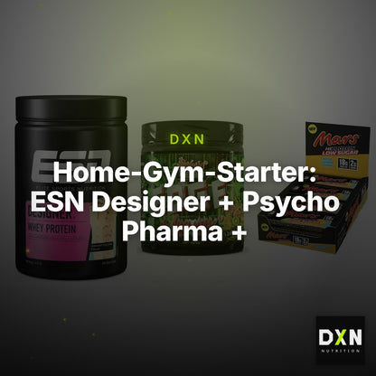 Home-Gym-Starter: ESN Designer + Psycho Pharma + 5× Mars Low Sugar – Clean Showcase Plus