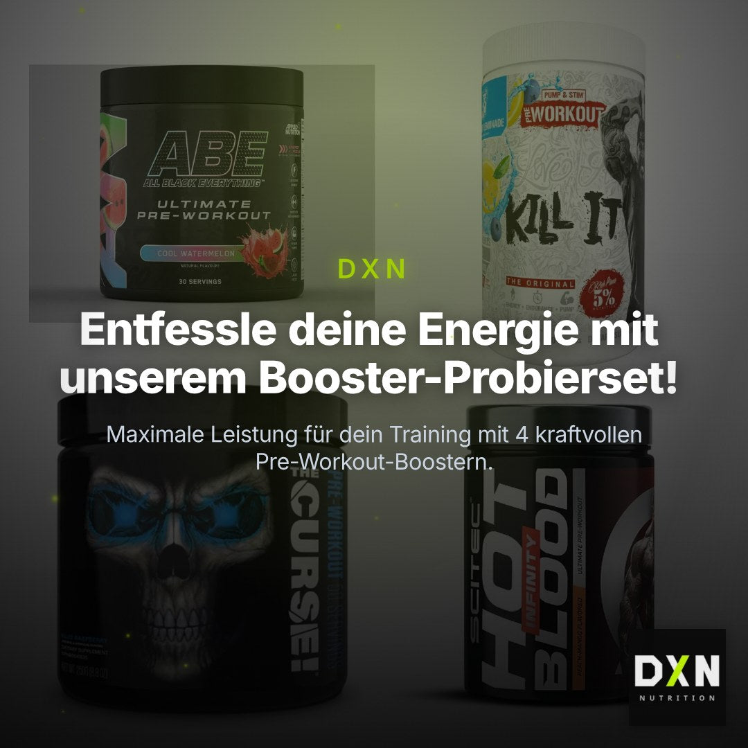 Booster-Probierset: Applied Nutrition + Rich Piana 5% + 2 weitere – Clean Showcase Plus