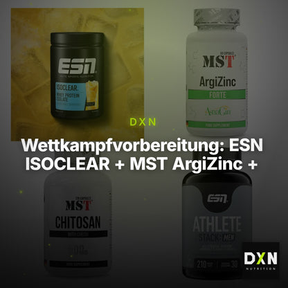 Wettkampfvorbereitung: ESN ISOCLEAR + MST ArgiZinc + 2 weitere – Clean Showcase Plus