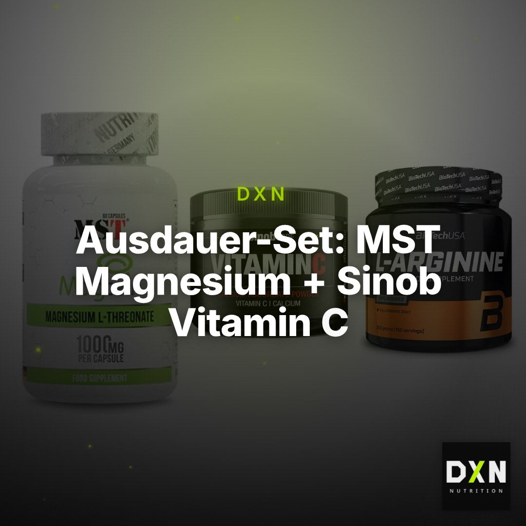 Ausdauer-Set: MST Magnesium + Sinob Vitamin C + BioTech L-Argini – Clean Showcase Plus