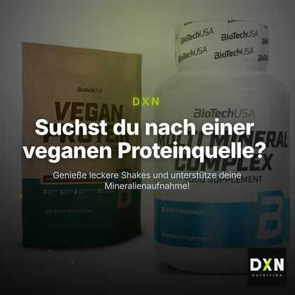 Basis-Set: BioTech Vegan Protein + BioTech Multi Mineral Complex 100 – Clean Showcase Plus