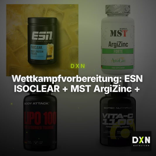 Wettkampfvorbereitung: ESN ISOCLEAR + MST ArgiZinc + 2 weitere – Clean Showcase Plus