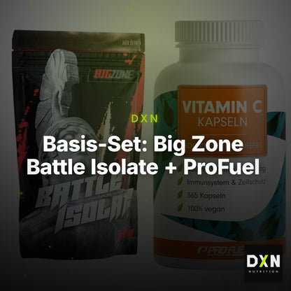Basis-Set: Big Zone Battle Isolate + ProFuel Vitamin C gepuffert – Clean Showcase Plus