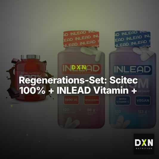 Regenerations-Set: Scitec 100% + INLEAD Vitamin + INLEAD MSM – Clean Showcase Plus