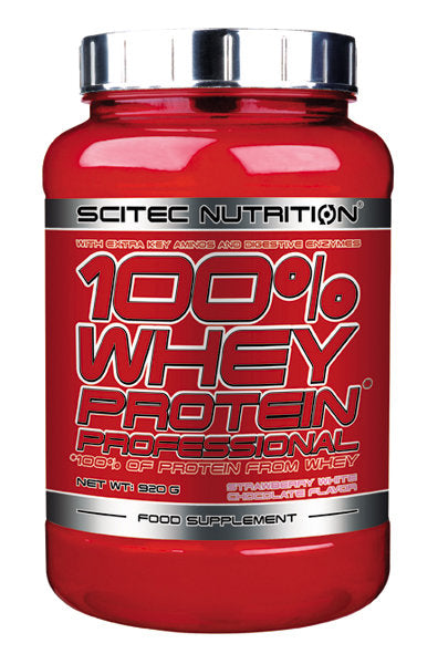 Scitec Nutrition Marken-Trio: 100% Whey + Crea-Bomb + 1 weitere – Scitec 100% Whey Professional 920g (Strawberry White Chocolate)