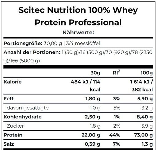 Scitec Nutrition Marken-Großset: 100% Whey Protein + 4 weitere – Scitec 100% Whey Protein Professional 1000g (Vanille)