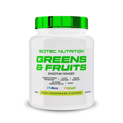 Vitamin-Set: Sinob Vitamin + Scitec Greens + BioTech + 1 weitere – Scitec Greens & Fruits 600g (Birne Zitronengras)