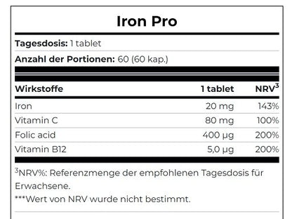 Eisen & Vitamin C: Scitec Iron Pro + Nutrend Vitamin C 1000 mg – Scitec Iron Pro 60 Tabletten
