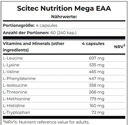 Scitec Nutrition Marken-Großset: Anabolic Iso+Hydro + 4 weitere – Scitec Mega EAA 240 Kapseln